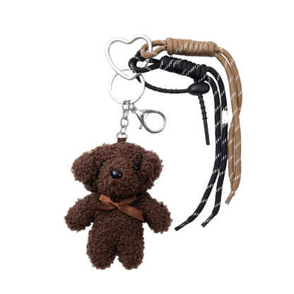 Brownie Classic Bear Charm with Heart Keyring