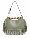 Noir Fringe Hobo Bag by Joie