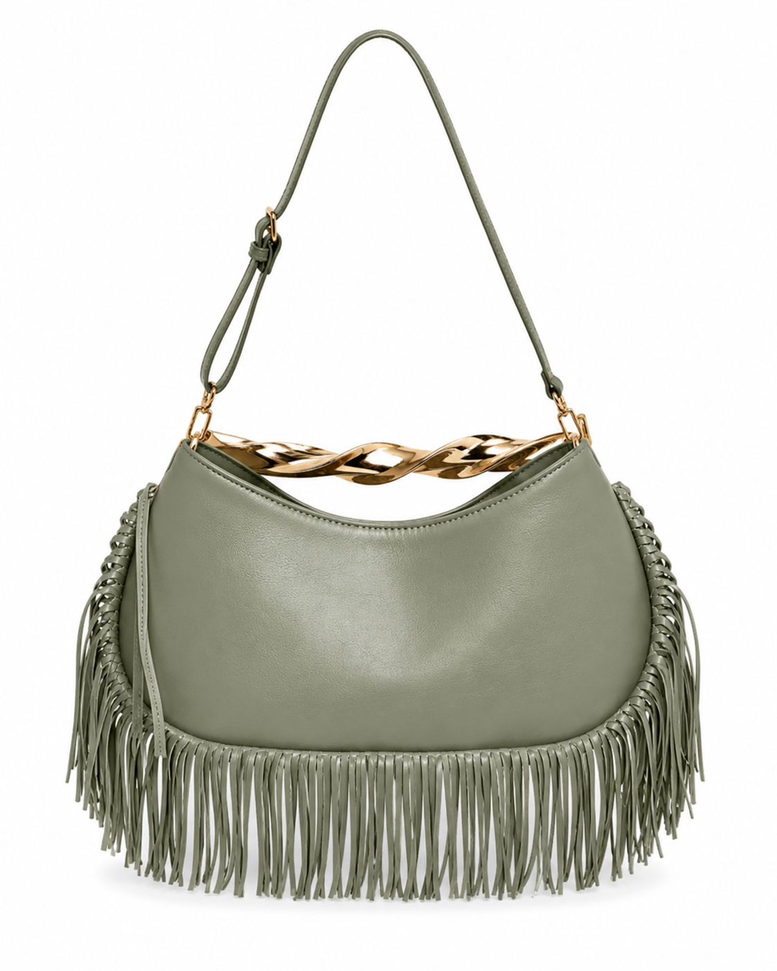 Noir Fringe Hobo Bag