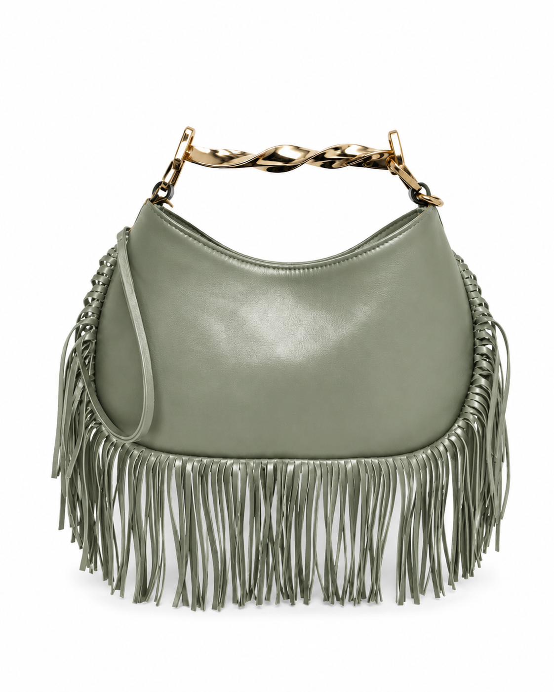 Noir Fringe Hobo Bag
