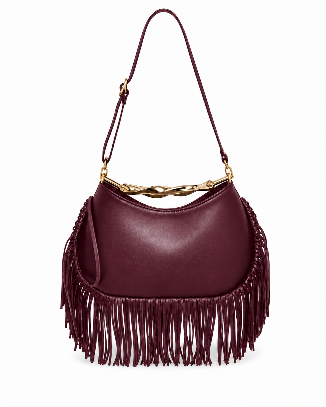 Noir Fringe Hobo Bag