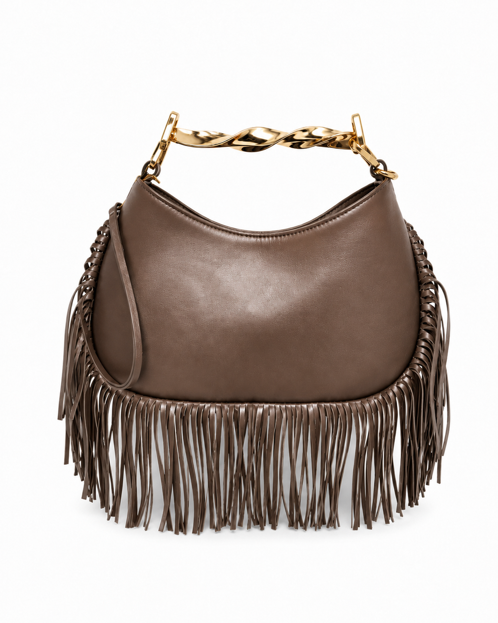 Noir Fringe Hobo Bag