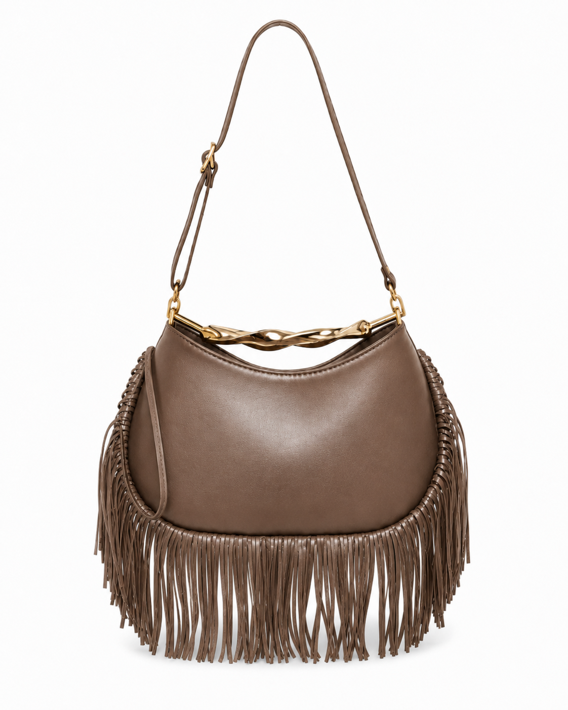 Noir Fringe Hobo Bag
