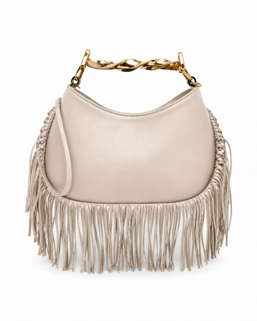 Noir Fringe Hobo Bag