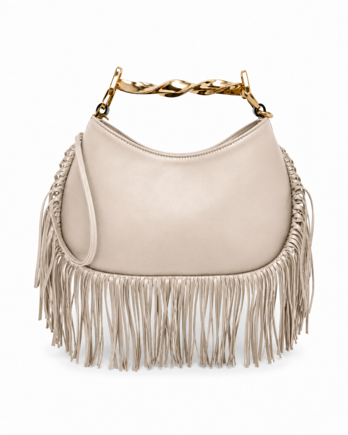 Noir Fringe Hobo Bag