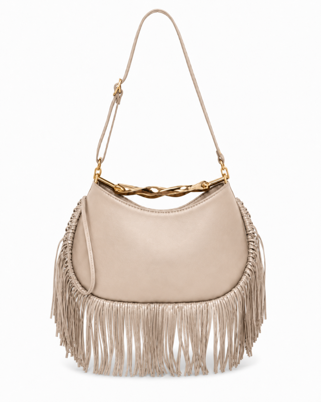 Noir Fringe Hobo Bag
