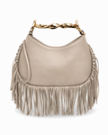 Noir Fringe Hobo Bag