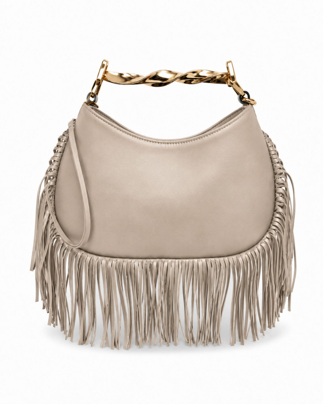 Noir Fringe Hobo Bag