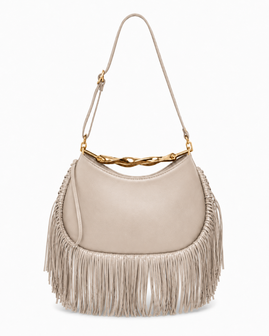 Noir Fringe Hobo Bag