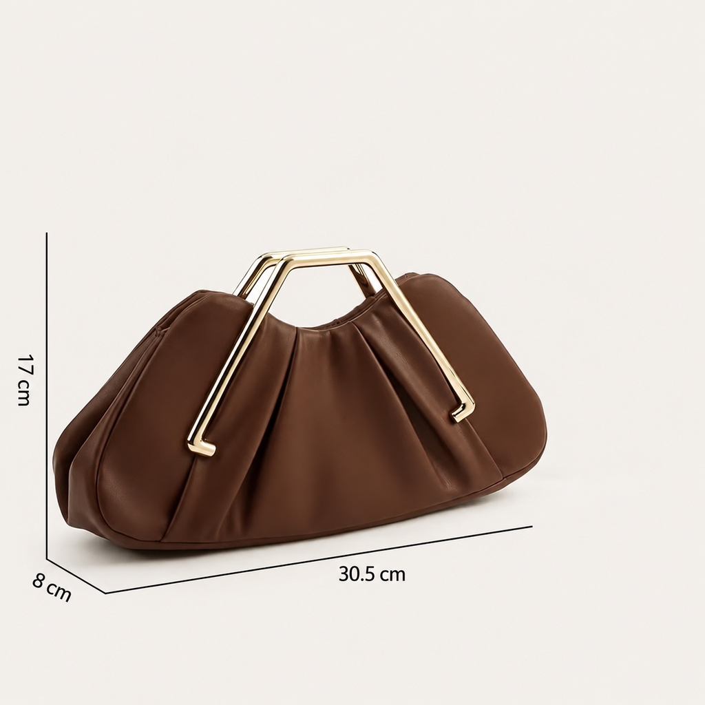 Mila Clutch Bag - Brown