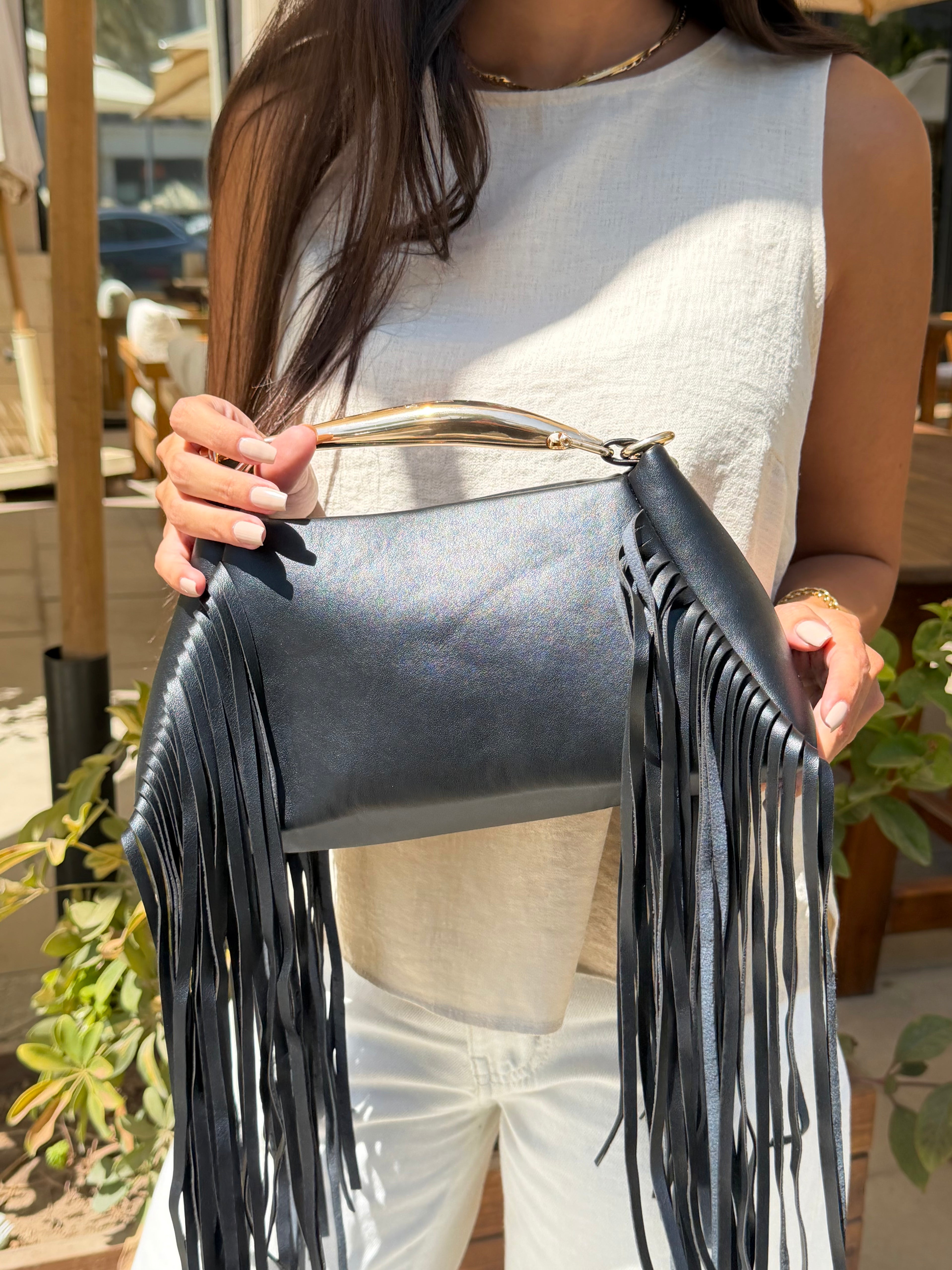 Fringe Statement Shoulder Bag by Joie – view 7