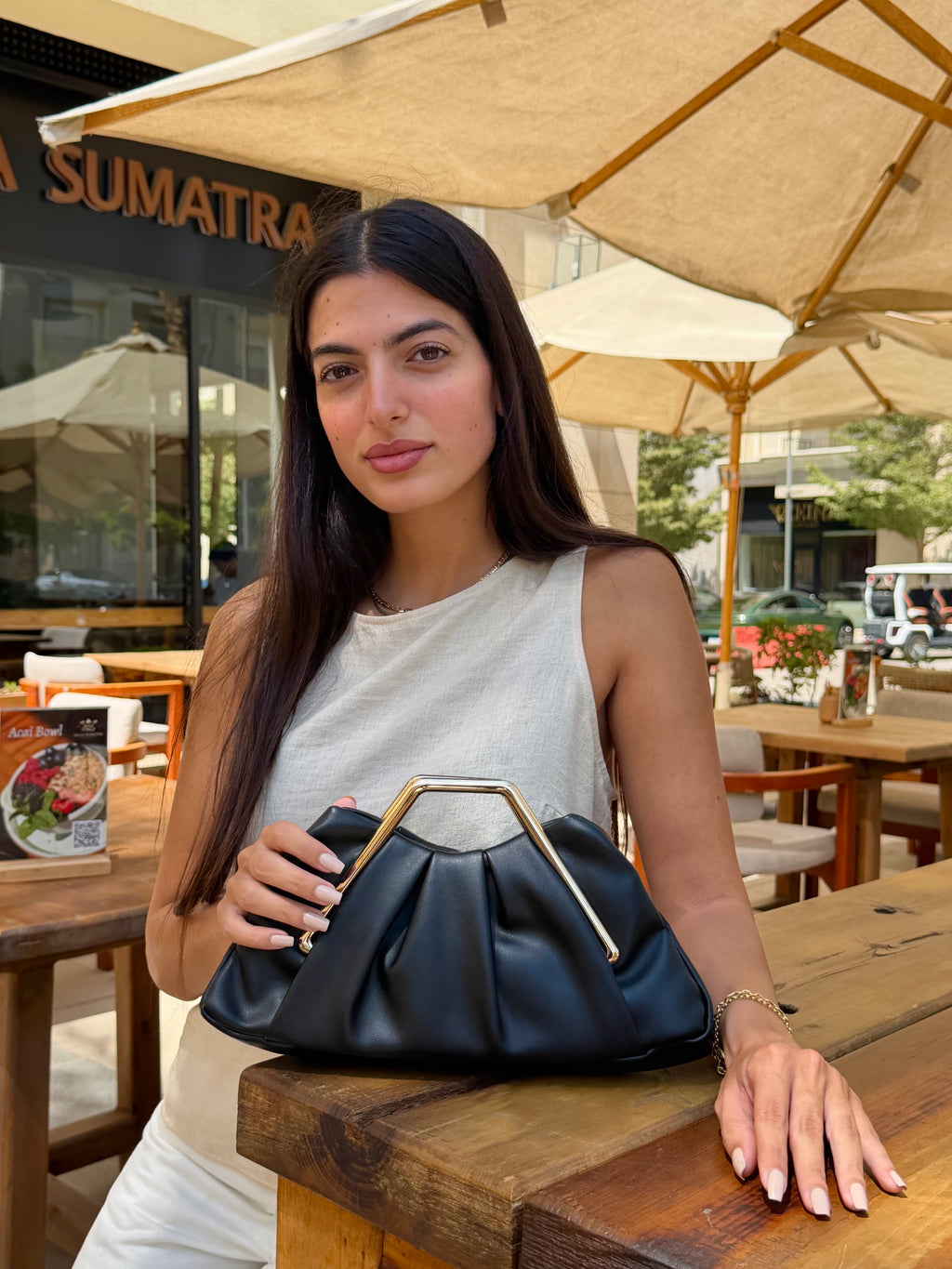 Mila Clutch Bag - Brown