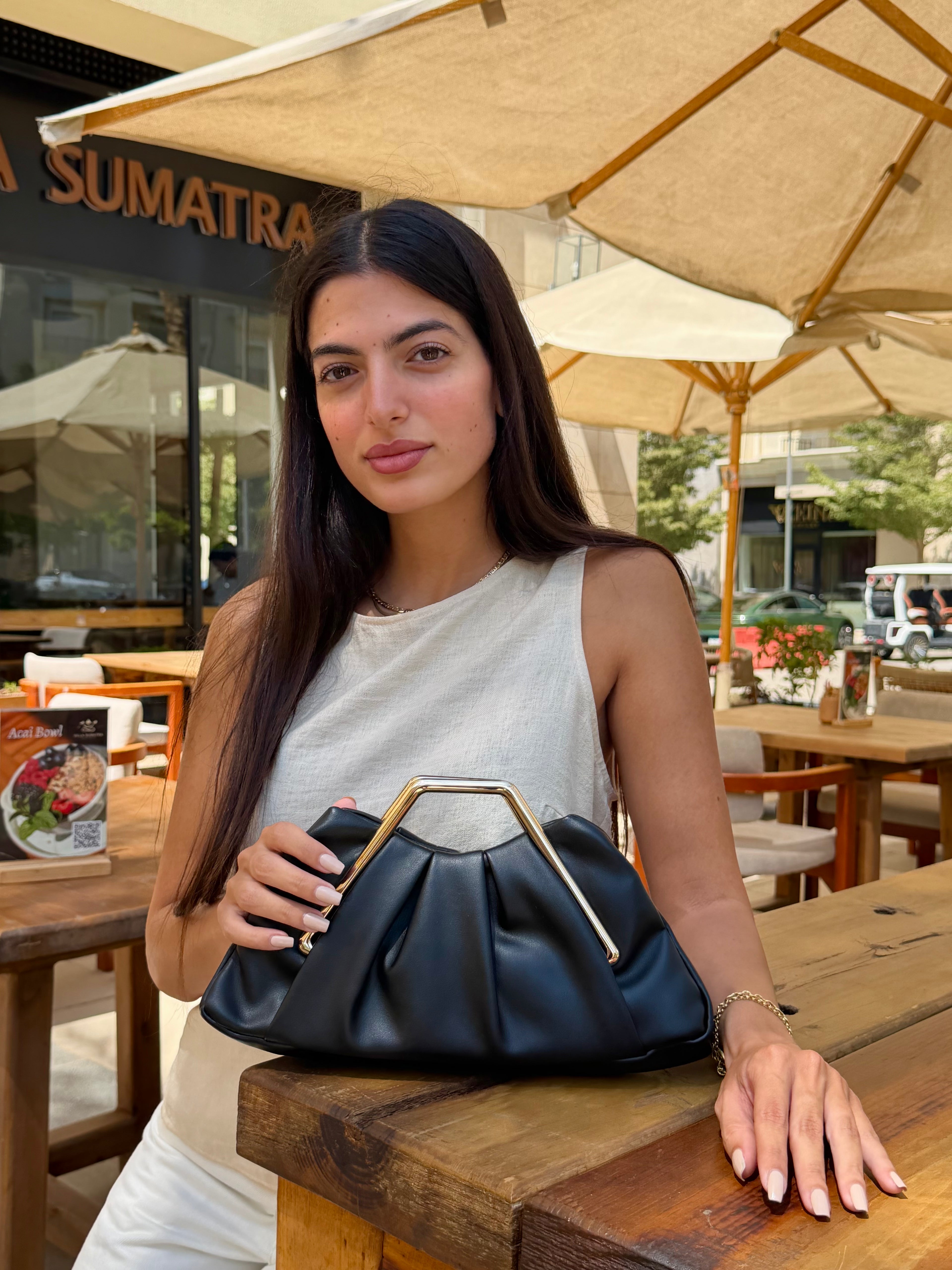 Mila Clutch Bag - Brown