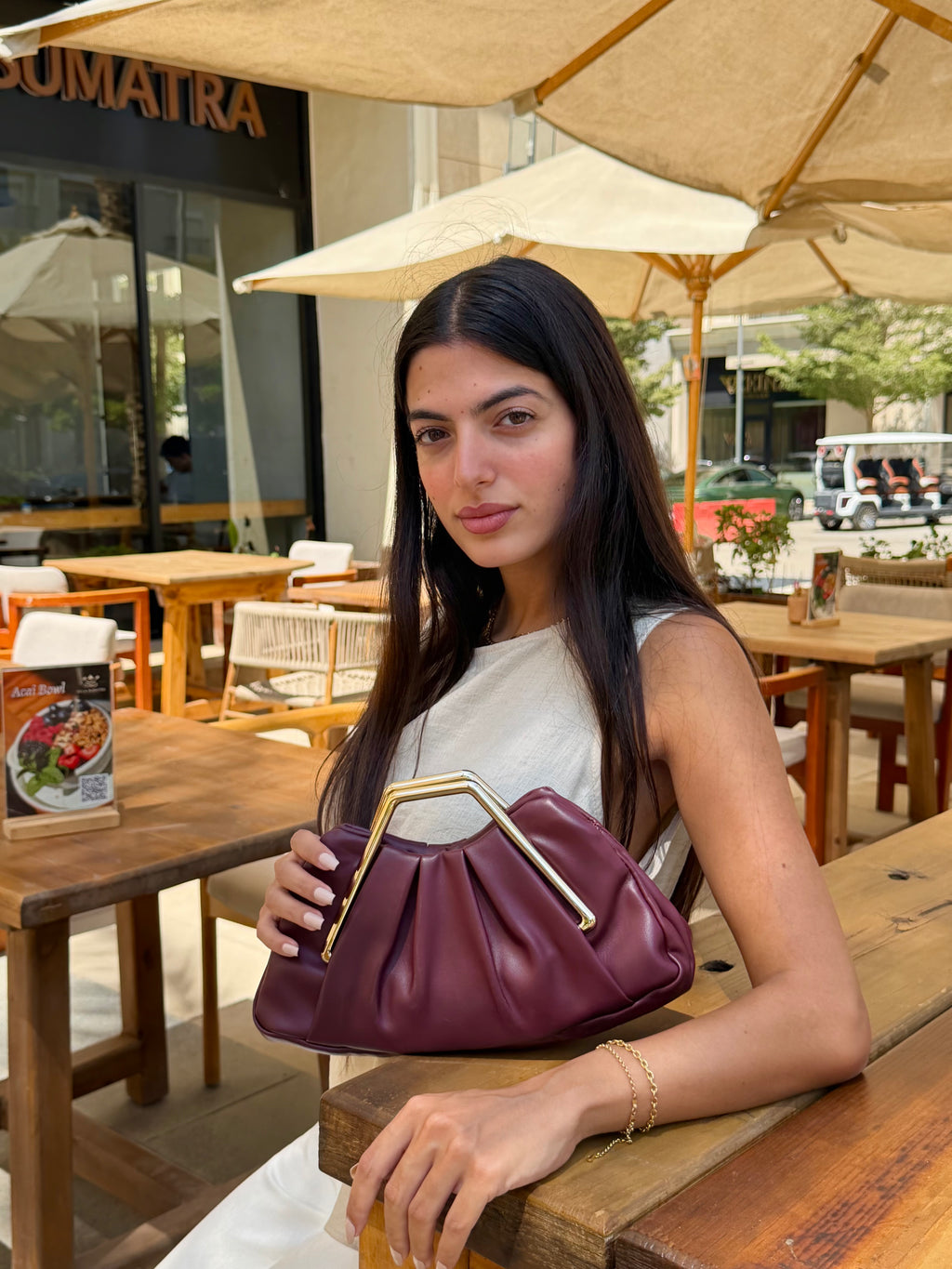 Mila Clutch Bag - Brown