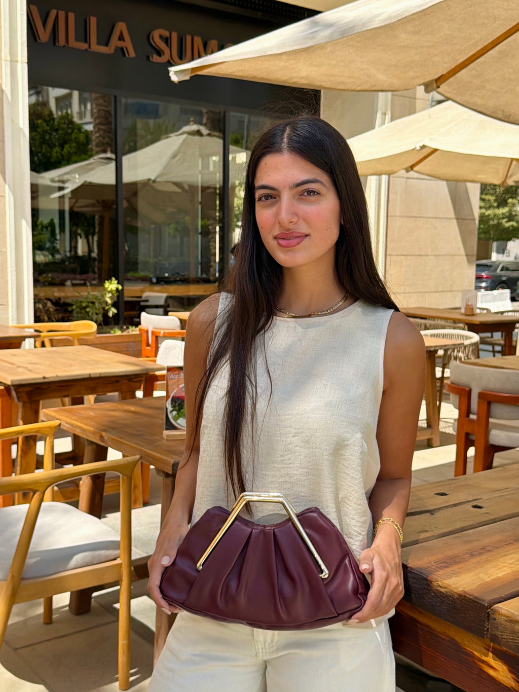 Mila Clutch Bag - Brown