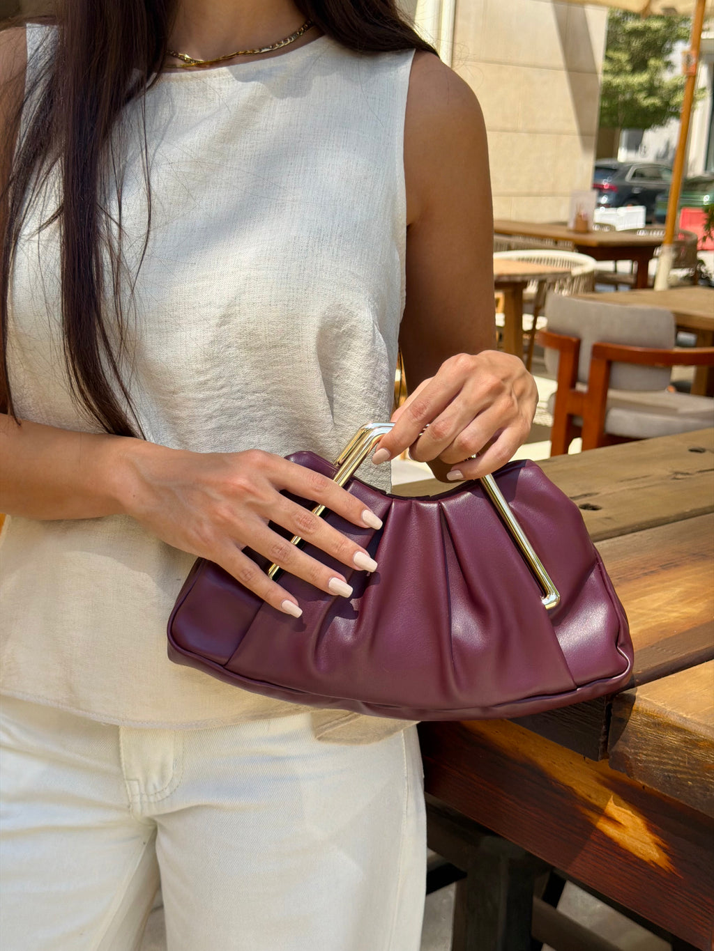 Mila Clutch Bag - Brown