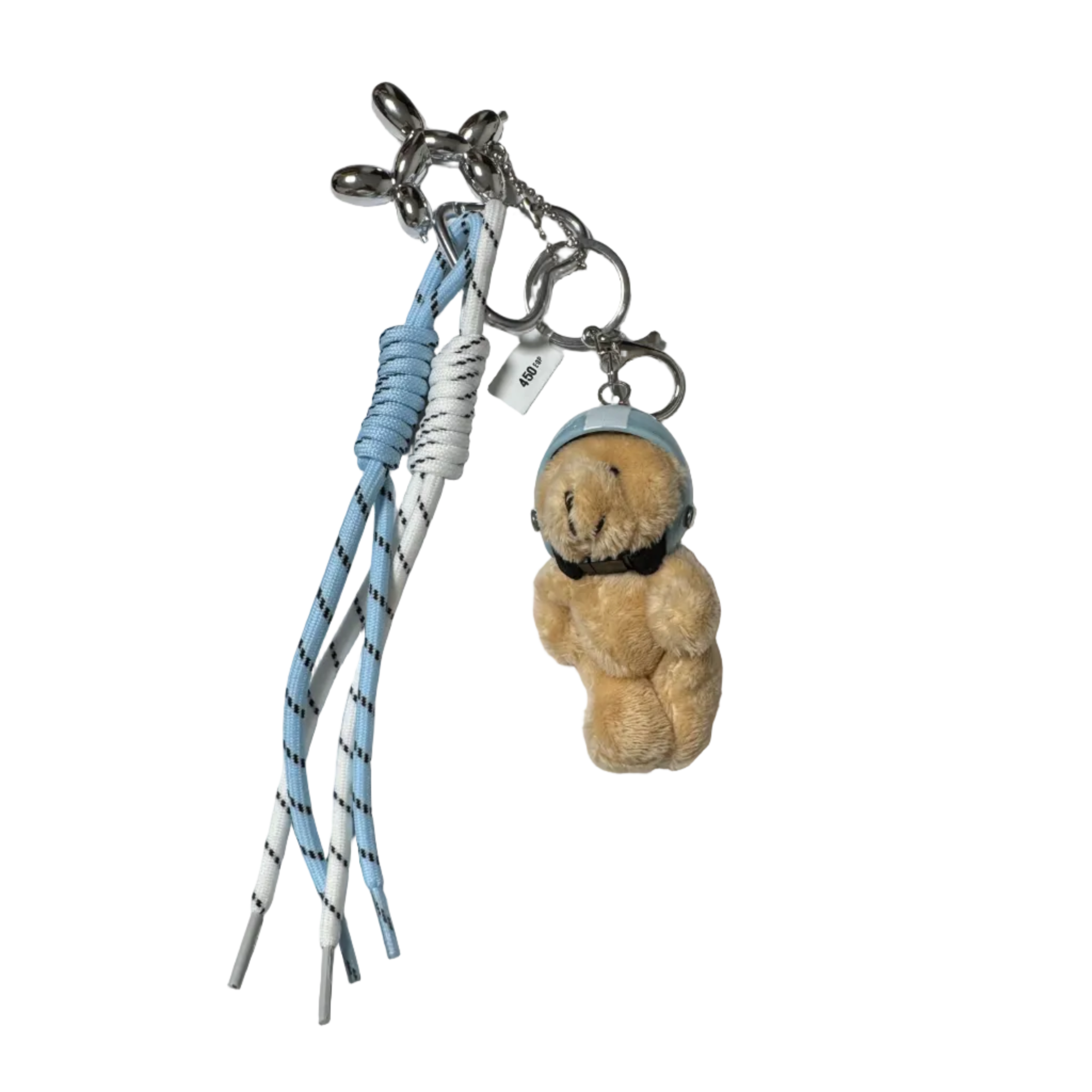 Sky Fashion Bear Charm with Helmet & Balloon Dog