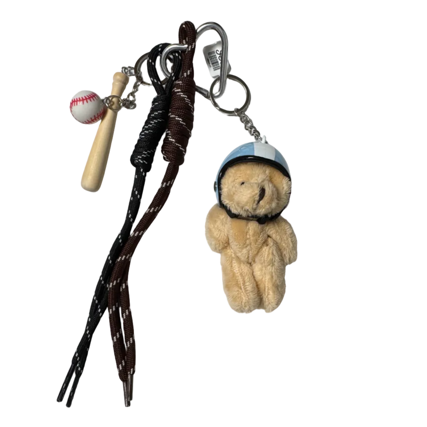 Sky Baseball Fashion Bear Charm with Helmet & Bat