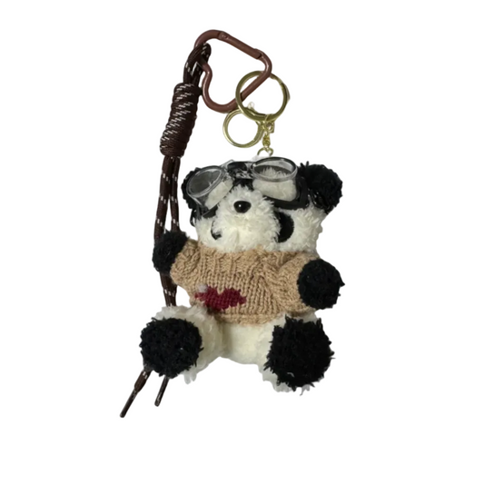 Panda Love Pilot Fashion Charm with Heart Sweater & Goggles