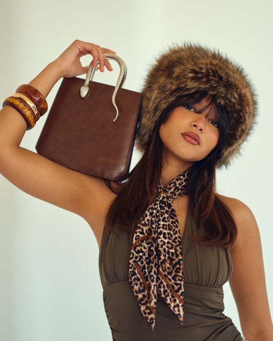 Snaky Handle Bag – Brown