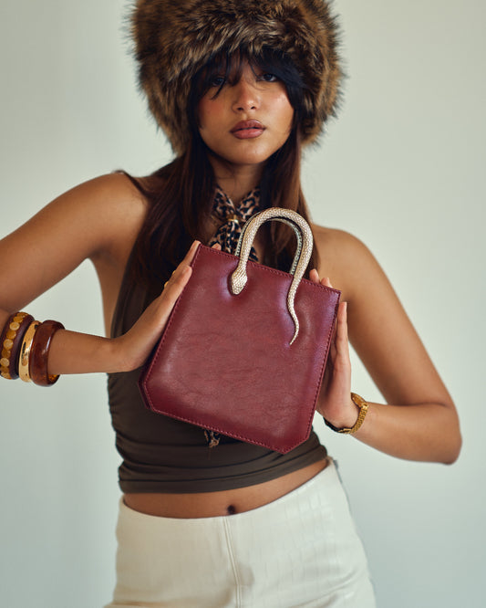 Snaky Handle Bag – Red