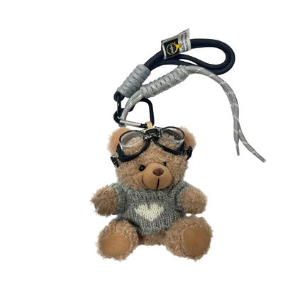Cloud Adventurer Pilot Bear in Gray Sweater