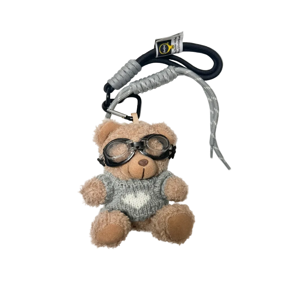 Cloud Adventurer Pilot Bear in Gray Sweater