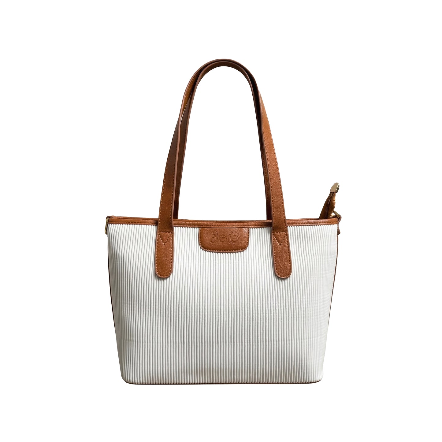 Sienna Tote Bag – White X Brown