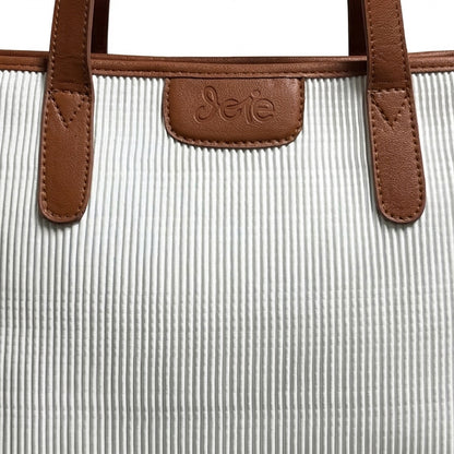 Sienna Tote Bag – White X Brown