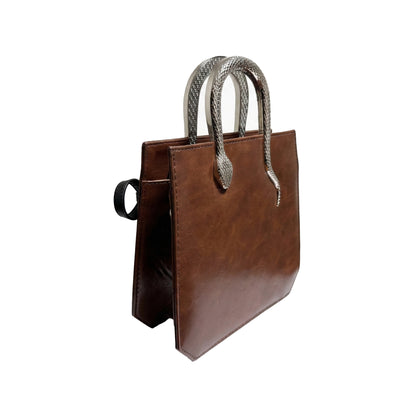 Snaky Handle Bag – Brown